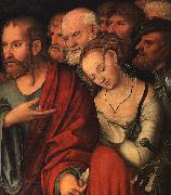 CRANACH, Lucas the Younger Christ and the Fallen Woman (detail) oil